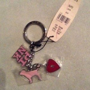 Victoria’s Secret PINK Heart Dog Keychain NWT